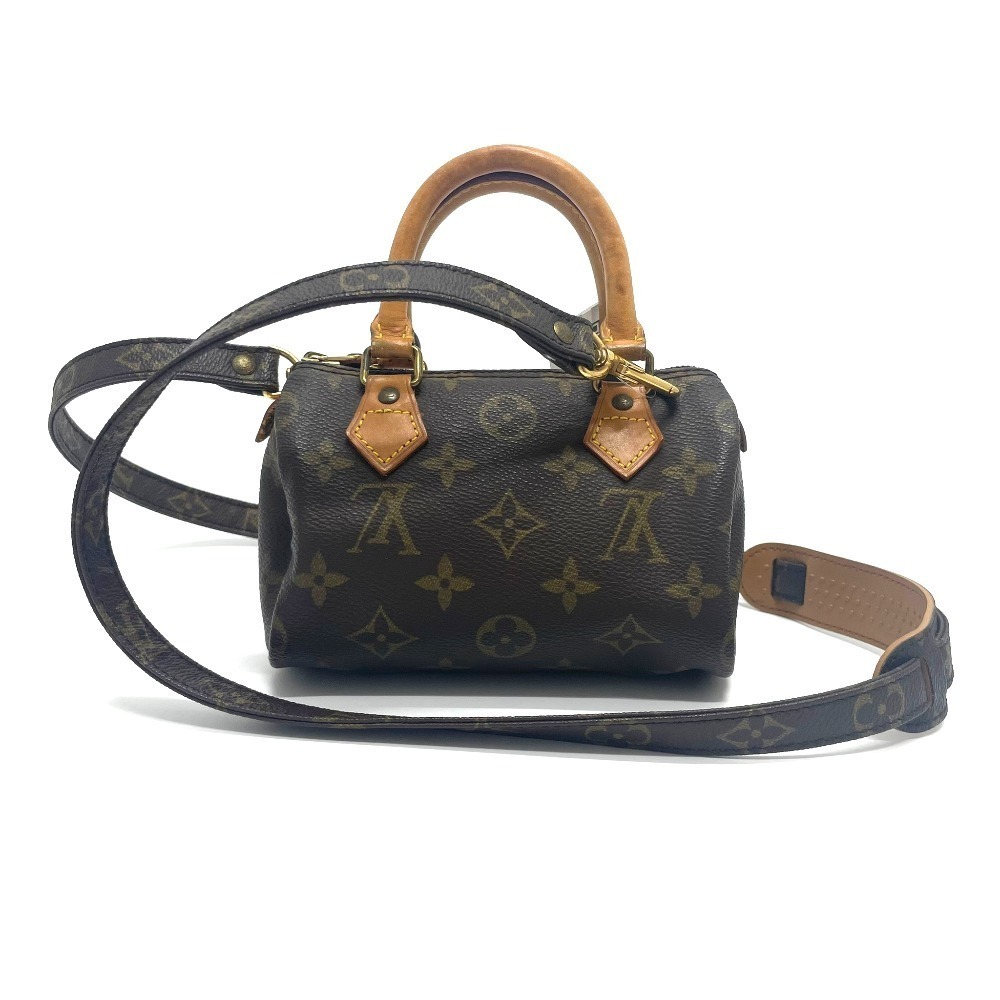 Louis Vuitton Monogram Mini Speedy Bag Pouch Handbag Brown